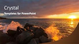  Presentation with beach rocks - Slide deck featuring rocks-at-topical-beach background and a dark gray colored foreground