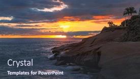  Presentation with beach rocks - PPT theme consisting of rocks-at-topical-beach background and a tawny brown colored foreground