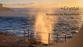  Presentation with beach rocks - Presentation theme enhanced with rocks-at-topical-beach background and a coral colored foreground