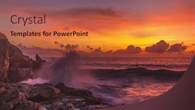  Presentation with beach rocks - Audience pleasing presentation theme consisting of rocks-at-topical-beach backdrop and a red colored foreground