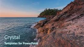  Presentation with beach rocks - PPT theme enhanced with rocks-at-topical-beach background and a ocean colored foreground