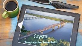  Presentation with landscape - Amazing presentation theme having rocks bridge over mississippi river backdrop and a  colored foreground