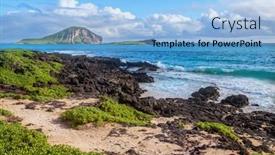  Presentation with beach rocks - Colorful slides enhanced with rocks-close-to-macapuu-beach backdrop and a light blue colored foreground