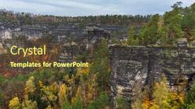  Presentation with czech republic - Audience pleasing PPT theme consisting of rocks-in-bohemian-switzerland-czech backdrop and a tawny brown colored foreground