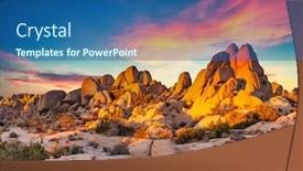  Presentation with joshua tree national park - Colorful slide set enhanced with rocks-in-joshua-tree-national backdrop and a ocean colored foreground