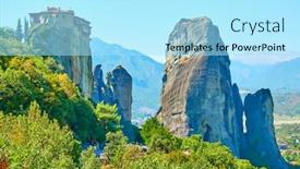  Presentation with rocks - Presentation theme enhanced with rocks-in-meteora-and-rousanou background and a arctic colored foreground