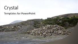  Presentation with stone quarry - Presentation design consisting of rocks in small quarry background and a white colored foreground