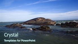  Presentation with tamil - Slide deck featuring rocks in the sea kanyakumari background and a tawny brown colored foreground