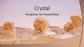  Presentation with rocks formation - Cool new slide deck with rocks in the white desert backdrop and a lemonade colored foreground