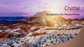  Presentation with shape - Theme consisting of rocks in valley of fire background and a lemonade colored foreground