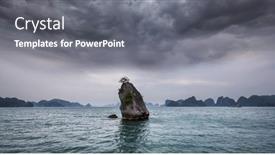  Presentation with vietnam - Presentation theme featuring rocks-of-halong-bay-vietnam background and a gray colored foreground