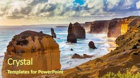  Presentation with tourism australia - Cool new slides with rocks of the twelve apostle backdrop and a tawny brown colored foreground
