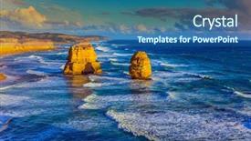  Presentation with tourism australia - PPT layouts consisting of rocks of the twelve apostles background and a ocean colored foreground