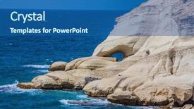  Presentation with arches - Beautiful PPT theme featuring rocks of white limestone form backdrop and a ocean colored foreground