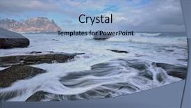  Presentation with beach rocks - Slide set with rocks on beach of fjord background and a  colored foreground