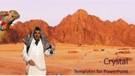  Presentation with moses - Beautiful presentation theme featuring rocks on sinai near moses backdrop and a coral colored foreground