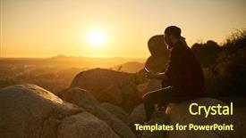  Presentation with rocks - Slide deck with rocks overlooking san diego background and a wine colored foreground