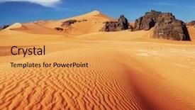  Presentation with sand dunes - Theme with rocks sahara desert algeria background and a yellow colored foreground