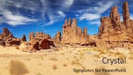  Presentation with sahara - Theme enhanced with desert tassili n'ajjer algeria background and a yellow colored foreground