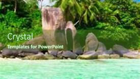  Presentation with rocks - PPT layouts enhanced with rocks seascape beauty background and a tawny brown colored foreground