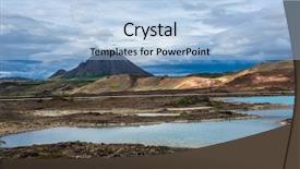  Presentation with volcano - Cool new slides with rocks soil - turquoise hot pools backdrop and a light blue colored foreground