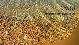  Presentation with ripples - PPT theme consisting of rocks stream - bottom of the sea background and a coral colored foreground