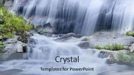  Presentation with waterfall - Beautiful PPT theme featuring piel de sapo melon backdrop and a coral colored foreground