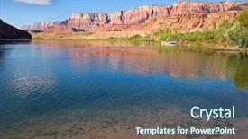  Presentation with current - Colorful PPT layouts enhanced with rocks stream - picturesque river colorado backdrop and a ocean colored foreground