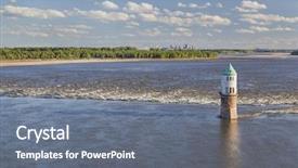  Presentation with rustic purple floral rock water - Presentation theme consisting of rocks with historical water intake background and a  colored foreground