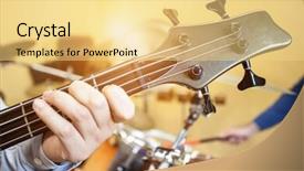  Presentation with rockstar - Amazing slide deck having rockstar - detail of an electric bass backdrop and a  colored foreground