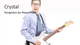  Presentation with rockstar - Beautiful presentation featuring rockstar - energetic young male playing backdrop and a  colored foreground