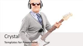  Presentation with rockstar - PPT layouts enhanced with rockstar - mature man with glasses playing background and a light gray colored foreground