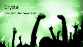  Presentation with rockstar - Slide set having rockstar - music festival entertainment event background and a mint green colored foreground