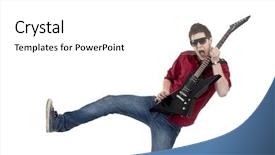  Presentation with rock star - Colorful theme enhanced with rockstar - picture of rock star playing backdrop and a white colored foreground