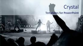  Presentation with rockstar - Slides having rockstar - rock music concert background and a sky blue colored foreground