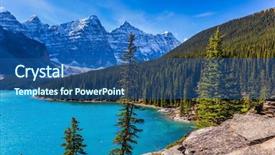  Presentation with canadian - Audience pleasing theme consisting of rocky - canadian rockies province of alberta backdrop and a ocean colored foreground