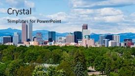  Presentation with rocky - Amazing presentation design having rocky - skyscrapers in downtown denver colorado backdrop and a light blue colored foreground