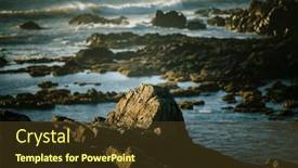  Presentation with rocky - Slides with rocky-atlantic-coast-in-portugal background and a tawny brown colored foreground