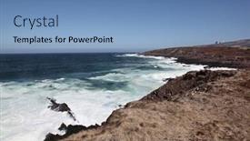  Presentation with newfoundland - PPT theme consisting of rocky-beach-and-cliffs-cape background and a teal colored foreground