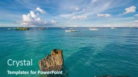  Presentation with boracay beach - PPT theme consisting of rocky beach at boracay philippines background and a ocean colored foreground