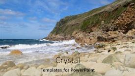  Presentation with rocky - Amazing slide set having rocky-beach-at-porth-nanven backdrop and a mint green colored foreground