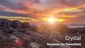  Presentation with cape town - Colorful slide deck enhanced with rocky-beach-in-cape-town backdrop and a tawny brown colored foreground