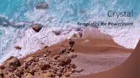  Presentation with turquoise beach - PPT layouts featuring rocky-beach-nad-waves background and a light blue colored foreground