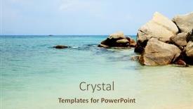  Presentation with rocky - Beautiful presentation featuring rocky-beach-of-sanya backdrop and a soft green colored foreground