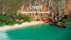  Presentation with krabi - Beautiful theme featuring rocky caves - aerial view of phra nang backdrop and a coral colored foreground
