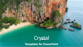  Presentation with krabi - Audience pleasing slide set consisting of rocky caves - aerial view of phra nang backdrop and a ocean colored foreground