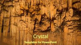  Presentation with cave - Slide set consisting of rocky caves - famous cave cuevas del drach background and a tawny brown colored foreground