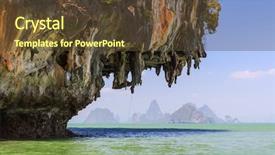  Presentation with thailand - Presentation featuring rocky caves - huge limestone cliffs background and a tawny brown colored foreground