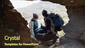  Presentation with cave - Cool new slides with rocky caves - rear view of a young backdrop and a tawny brown colored foreground