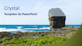  Presentation with rocky ocean coast - Colorful slides enhanced with kente - rocky coast along the pacific backdrop and a sky blue colored foreground